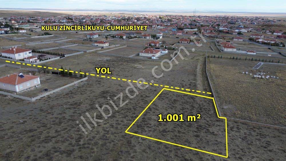 KULU ZİNCİRLİKUYU DA 1.001 M2 MÜSTAKİL TAPULU VİLLA ARSASI