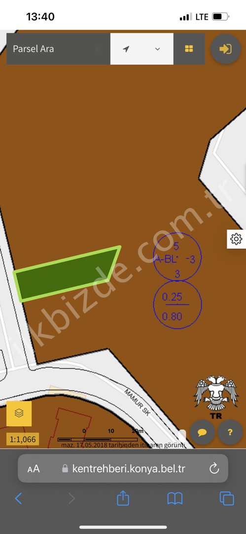 KONYA SELÇUKLU 412 METRE 3 KATA İMARLI SATILIK ARSA