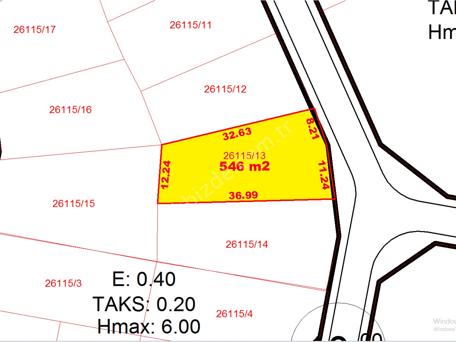 SARAÇOĞLU CADDESİNE YAKIN 1.KANAL'DAN ÖNCE 546m2 TEL ÖRGÜLÜ ARSA
