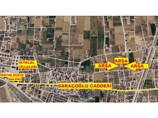 SARAÇOĞLU CADDESİNE YAKIN 1.KANAL'DAN ÖNCE 546m2 TEL ÖRGÜLÜ ARSA